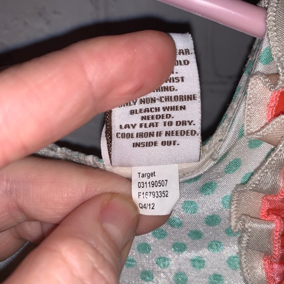 Hara Juku Mini Dress PolkaDot Mint Neon Coral/Pink - Picture 10 of 11